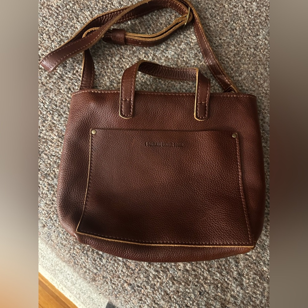 Portland Leather Women’s Mini Crossbody tote Leather Bag - NUTMEG